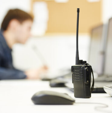 video monitoring surveillance security system equipment with portable radio transmitter